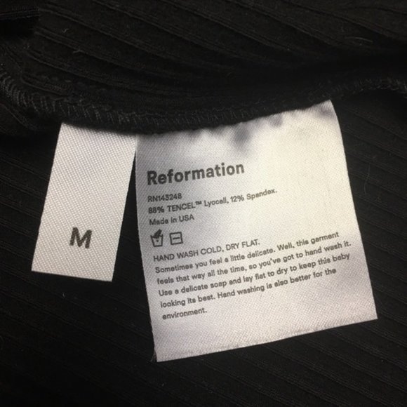 Reformation | Nassau Black Ribbed Tank Dress Sz M - Picture 7 of 8